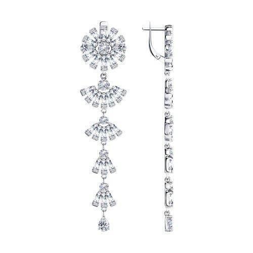 Серьги из серебра с фианитами SOKOLOV 94023713