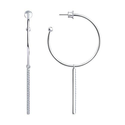 Серьги из серебра с фианитами SOKOLOV 94023875