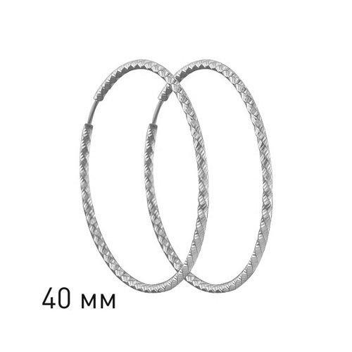 Серьги конго из серебра с алмазной гранью SOKOLOV 94140033