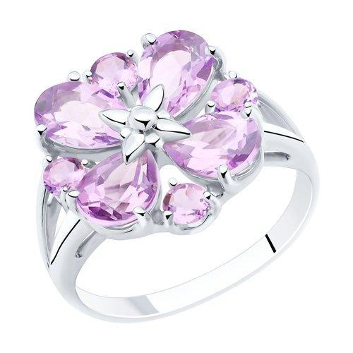 Кольцо из серебра с аметистами SOKOLOV 92011856 размеры - 17,5 18 18,5 19