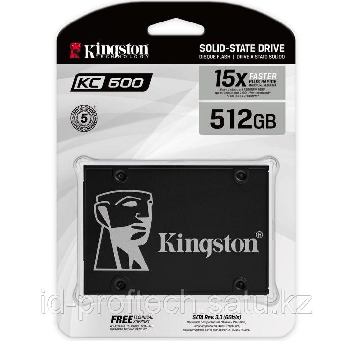 SSD-накопитель Kingston KC600 512Gb, 2.5*, 7mm, SATA-III 6Gb-s, 3D TLC, SKC600-512G - фото 1 - id-p83037044
