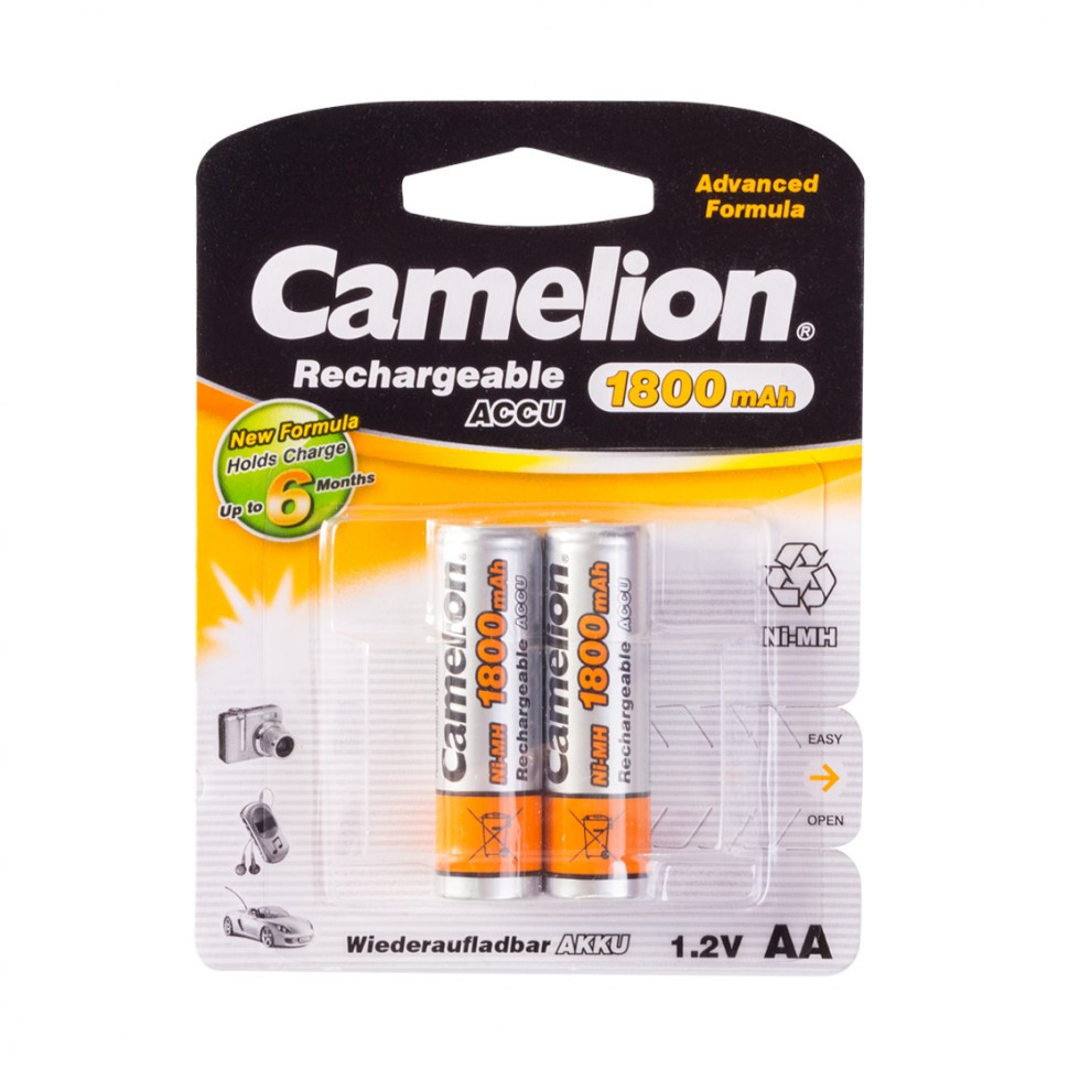 Аккумулятор CAMELION Rechargeable Ni-MH NH-AA1800BP2 2 шт. в блистере