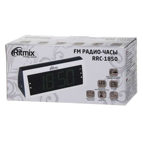 Радиочасы Ritmix RRC-1850 white