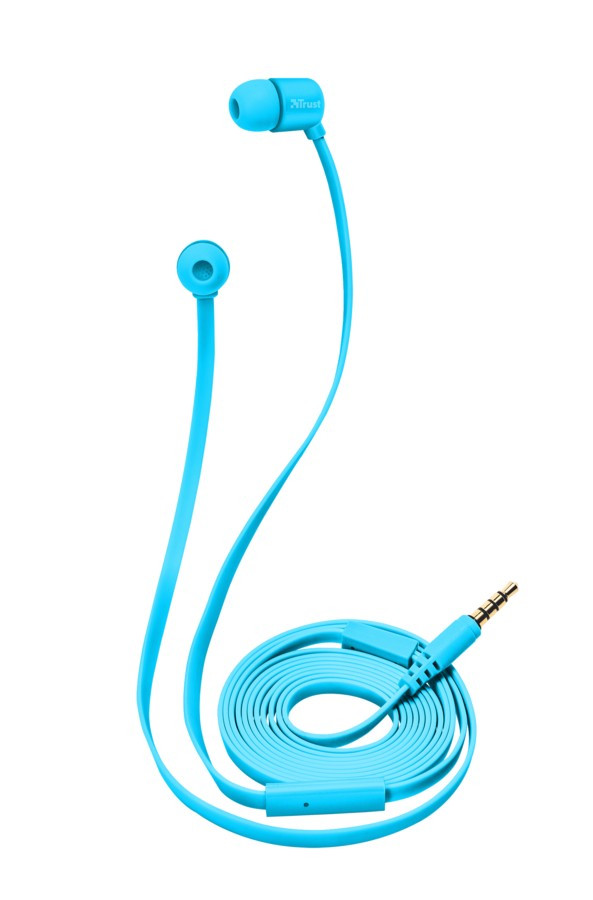 Наушники-вкладыши Trust DUGA IN-EAR - синий неон