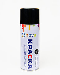 Аэрозольная краска Nova, 450 мл., универсальная, черная, глянцевая