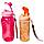 Бутылка питьевая для воды с поилкой MATSU [350, 500, 1000 мл] (Розовый / 350 мл), фото 4