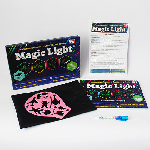 Планшет интерактивный для рисования в темноте «Magic Light» + чехол в подарок [оригинал] (А3) - фото 4 - id-p83065004