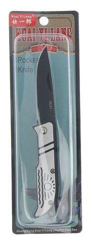 Нож перочинный складной из нержавеющей стали с металлической рукоятью Kuai Yi Lang - фото 1 - id-p83065399