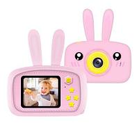 Фотоаппарат-игровая консоль детский GSMIN Fun Rabbit с силиконовым чехлом (Розовая)