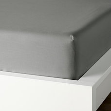 Простыня натяжная ДВАЛА 90х200 светло-серый ИКЕА, IKEA, фото 2
