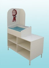 Комплект стол-подставка с полками для детского ростомера, детских весов и для измерения детей до 150 см.