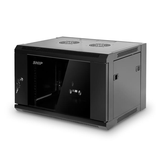 Шкаф настенный SHIP 5606.01.100 SE серия 19'' 6U 570*600*380 мм Ш*Г*В IP20 Чёрный