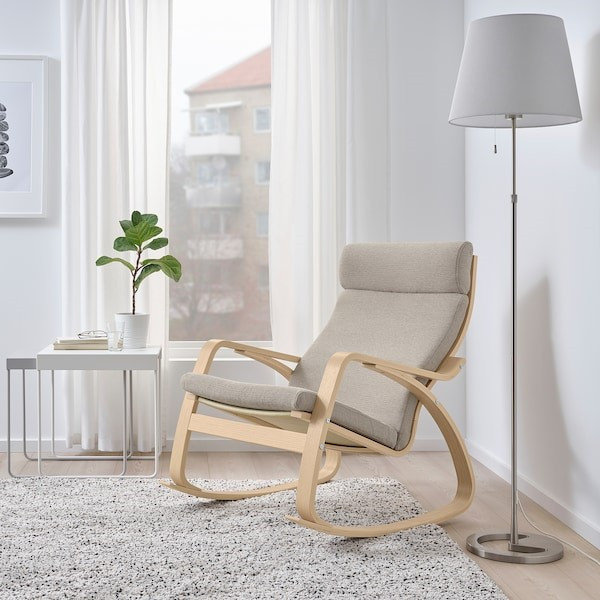 kreslo kachalka poeng hili bezhevyj ikea ikea