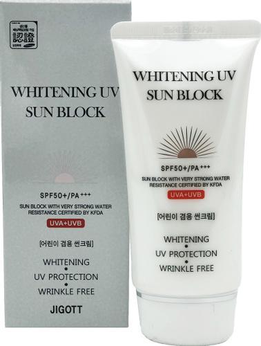 JIGOTT WHITENING UV SUN BLOCK Осветляющий солнцезащитный крем SPF50+/PA+++, 70 мл