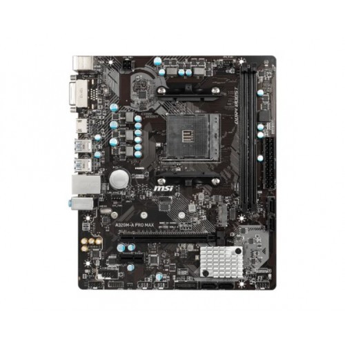 Материнская плата MSI A320M-A PRO MAX AM4 A320 2xDDR4 up to 3200(OC), 4xSATA3 1xM.2 RAID 1xDVI 1xHD