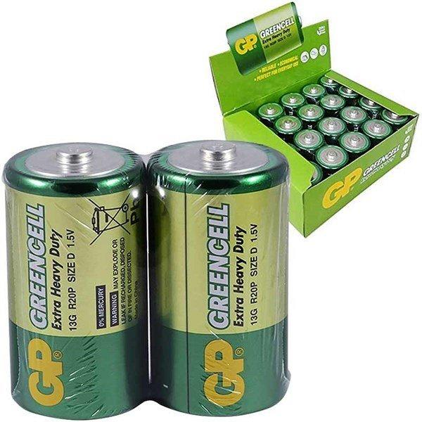 Батарейки GP Greencell 13G-OS2 (LR20), 2 шт.