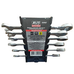 Набор ключей гаечных комбинированных трещоточных в пластике (8-17 мм) (6предметов) AVS K6N6P