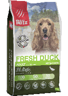 Blitz Holistic Fresh Duck Adult Dog All Breeds,низкозерновой корм для взрослых собак с уткой,уп.1,5 кг.