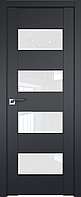 Дверь межкомнатная 46U Черный матовый, Белый триплекс, 900