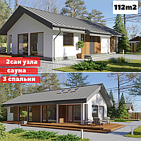 Каркасно модульный дом 112m2 из ЛСТК 15х8m