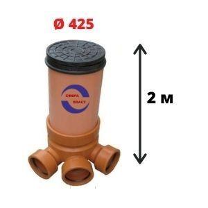 Колодец канализационный пластиковый Ду-425 мм (2м) Продаются в комплекте. - фото 1 - id-p83150217