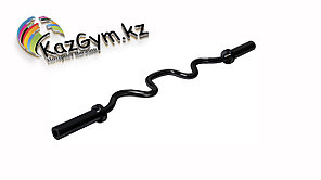 Гриф олимпийский сильноизогнутый 47" черный, с замками