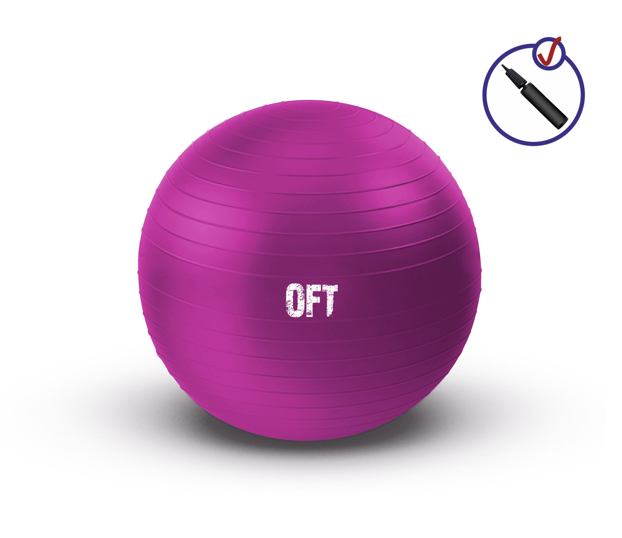 Гимнастический мяч 55 см фуксия с насосом (FT-GBR-55FX) - фото 3 - id-p83158349