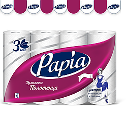 Бумажные полотенца Papia 3сл.4рул