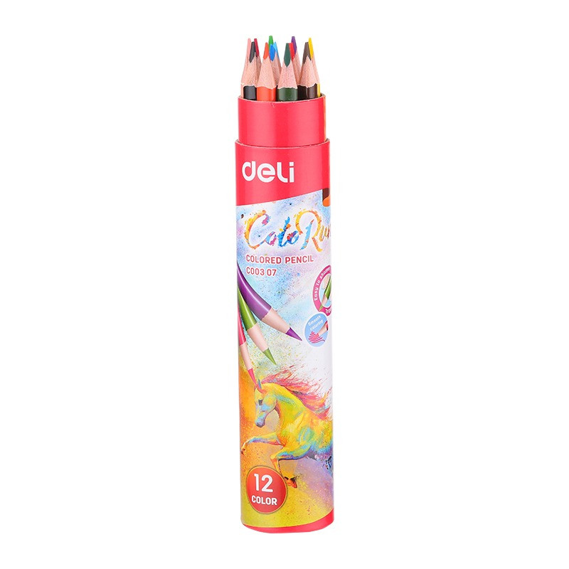 Цветные карандаши 12цв Deli C00307 в тубусе - фото 2 - id-p83098131
