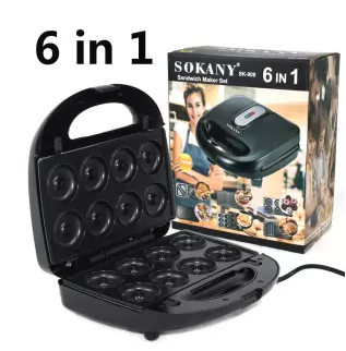 Вафельница, грильница, оршница 6 в 1 Sokany, фото 2