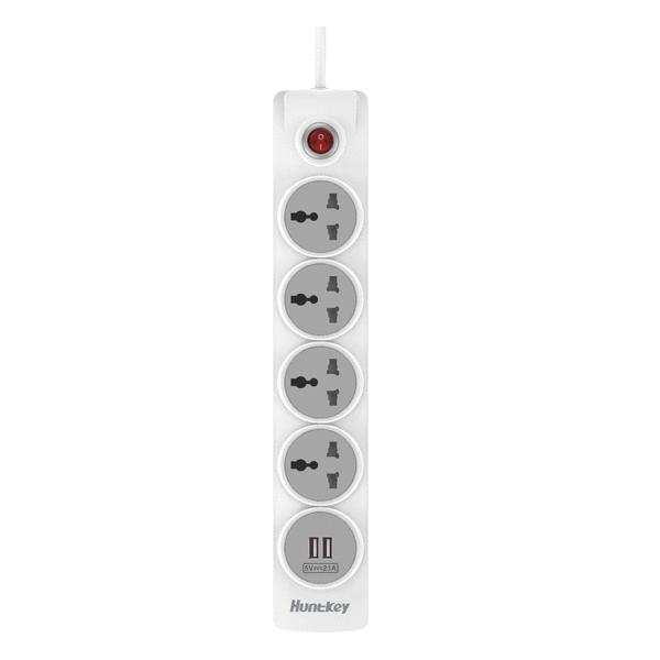 Сетевой фильтр Huntkey USB SZN507 (White, 4 универсальные розетки, 2 USB, 5m)