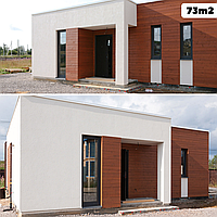 Каркасный дом 73m2 из ЛСТК 8х8m