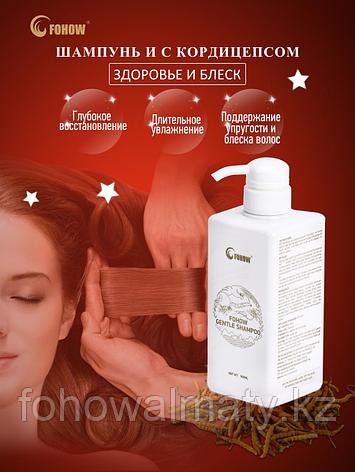 Смягчающий шампунь Fohow с кордицепсом предотвращает сухость, ломкость волос, защищает фолликулы, питает корни, фото 2