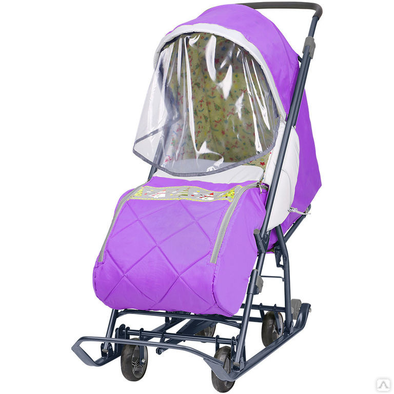 Санки детские прогулочные "Наши детки" (НДТ3/3 лавандовый), фото 1