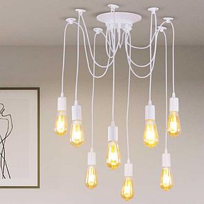 Лофт люстра паук белая на 12 ламп