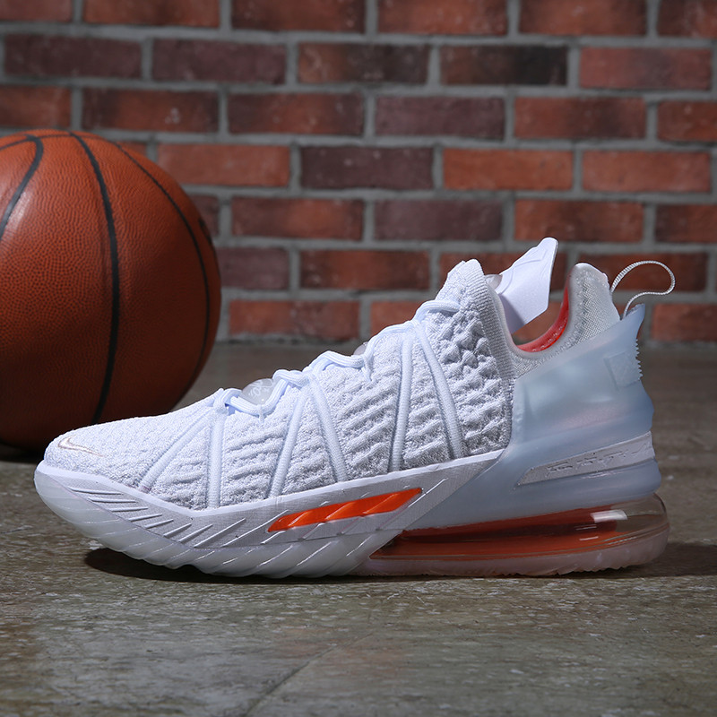 Баскетбольные кроссовки Nike LeBron 18 ( XVIII) White Orange (36-46) - фото 2 - id-p83206713