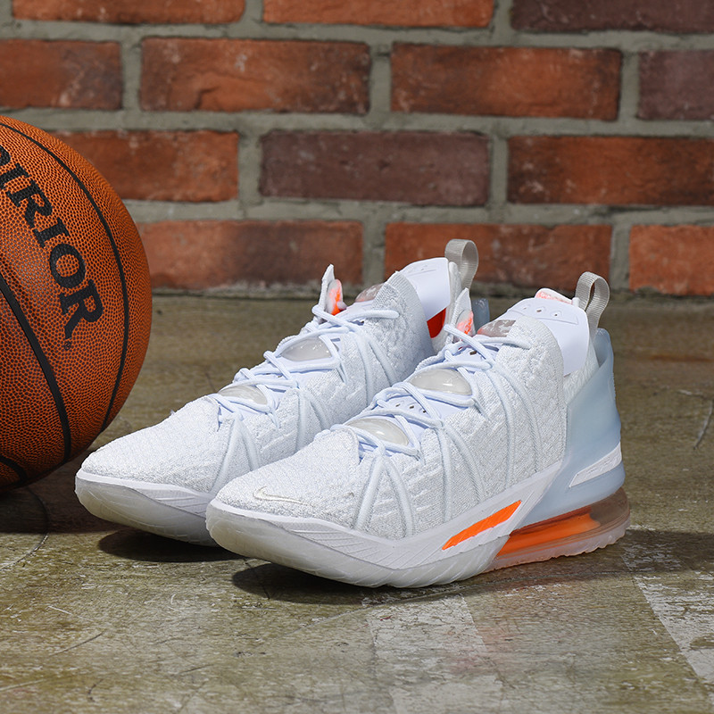 Баскетбольные кроссовки Nike LeBron 18 ( XVIII) White Orange (36-46) - фото 3 - id-p83206713