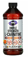 Жидкий L-карнитин, Тройная сила  3000 мг в 1 ст/л, (473 мл).  Now Foods