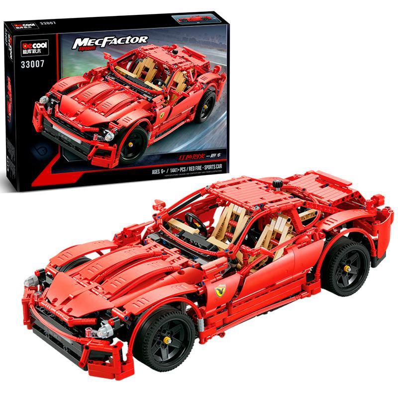 Decool 33007 Конструктор Гоночный автомобиль Ferrari Красное Пламя, 1441 дет. (Аналог LEGO)
