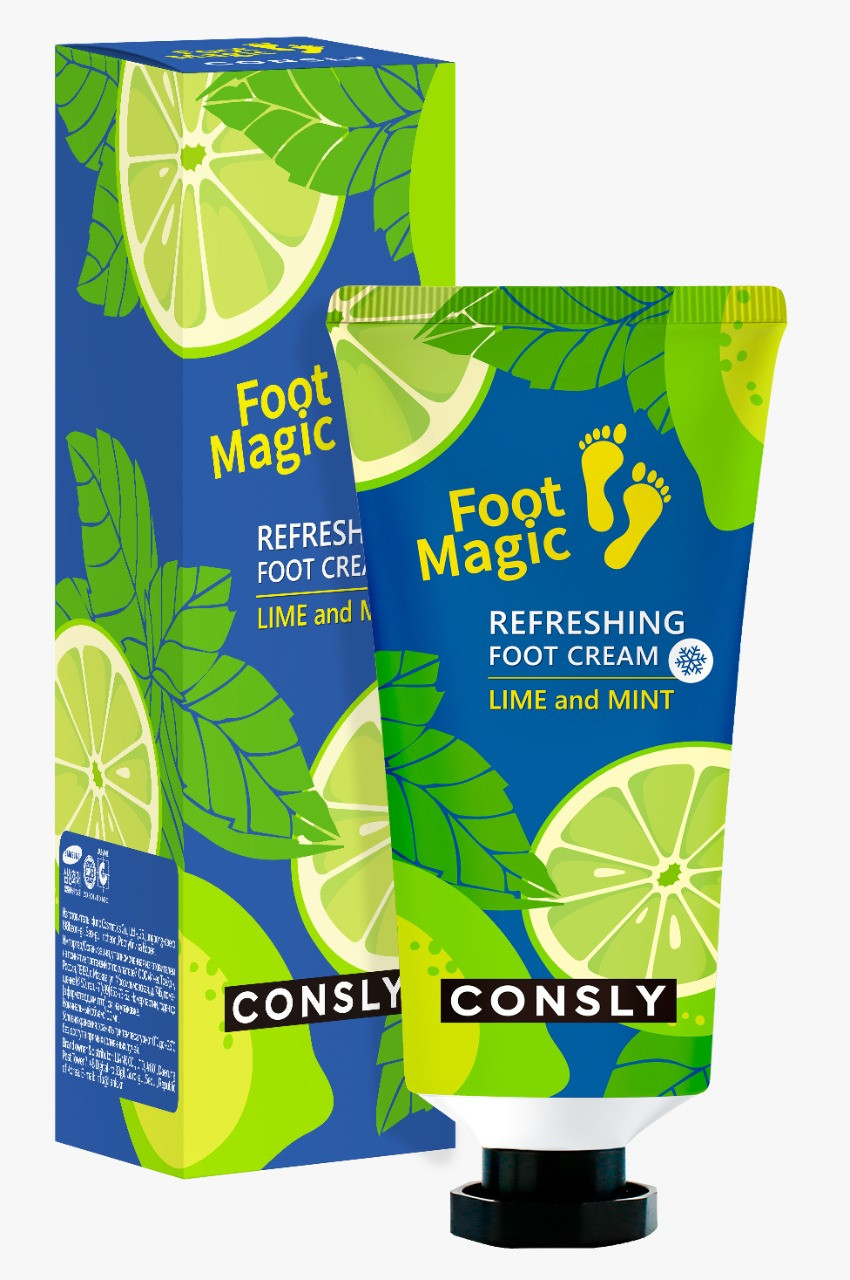 Consly Крем для ног с экстрактом лайма и мяты Refreshing Lime & Mint Foot Cream / 100 мл.