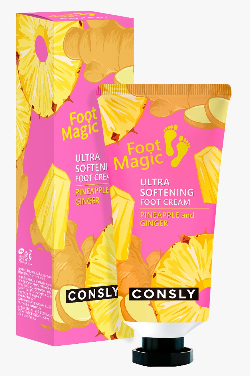 Consly Крем для ног с экстрактами ананаса и имбиря Ultra Softening Pineapple and Ginger Foot Cream / 100 мл.