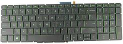 Клавиатура для HP 15-BW черная с  зеленой подсветкой