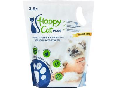 Happy Cat plus, Хэппи Кэт Плюс, силикагелевый наполнитель для кошек без ароматизатора, уп.3,8л.