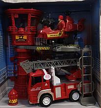 Пожарная машинка, набор пожарной станции, вертолет