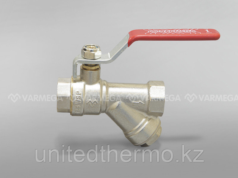 Кран шаровый с фильтром, ручка 1/2" (15мм) Varmega