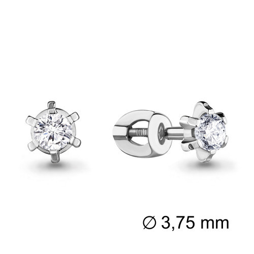 Серьги Aquamarine серебро с родием, фианит сваровски, "каратник" 42087.5