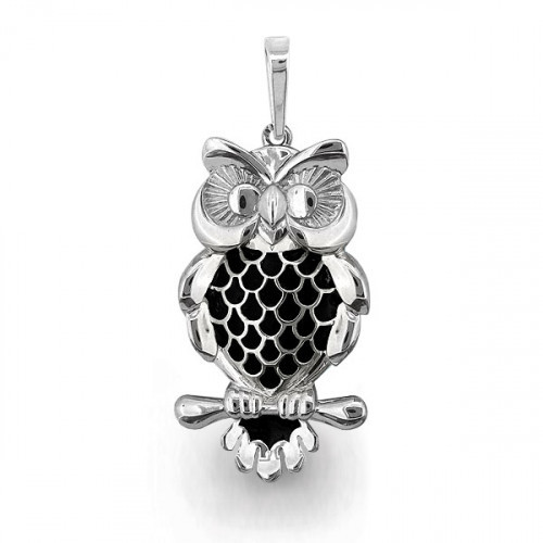 Подвеска Aquamarine серебро с родием, без вставок, фауна 13257