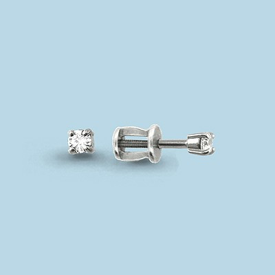 Серьги Aquamarine серебро с родием, фианит сваровски, "каратник" 42084