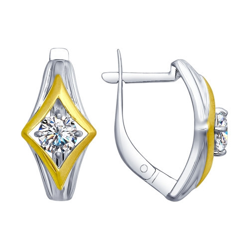 Серьги из серебра с фианитом SOKOLOV 94022581