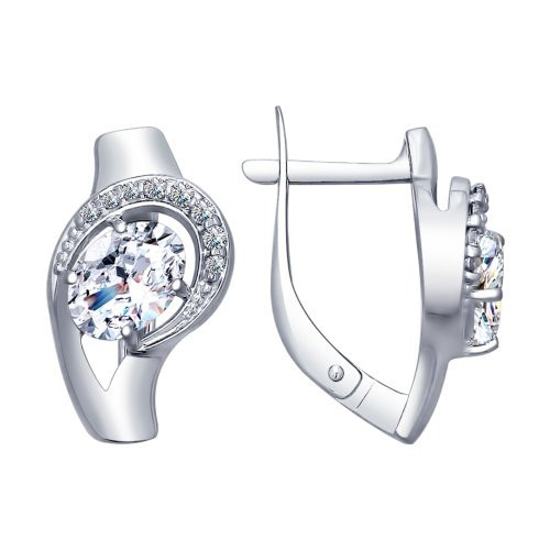 Серьги из серебра с фианитом SOKOLOV 94022611